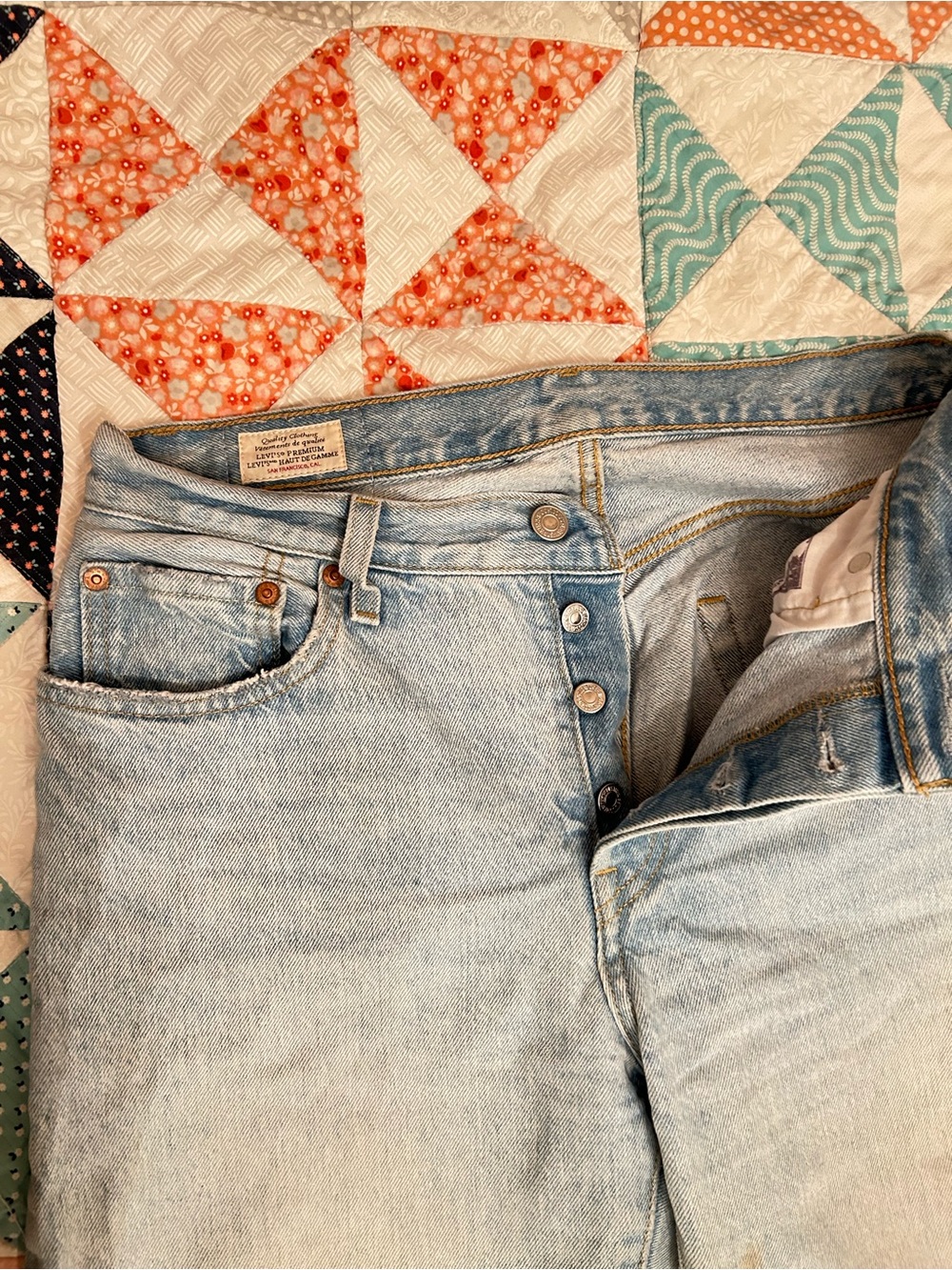 Levi's Light Blue High-Rise Button-Fly Jeans